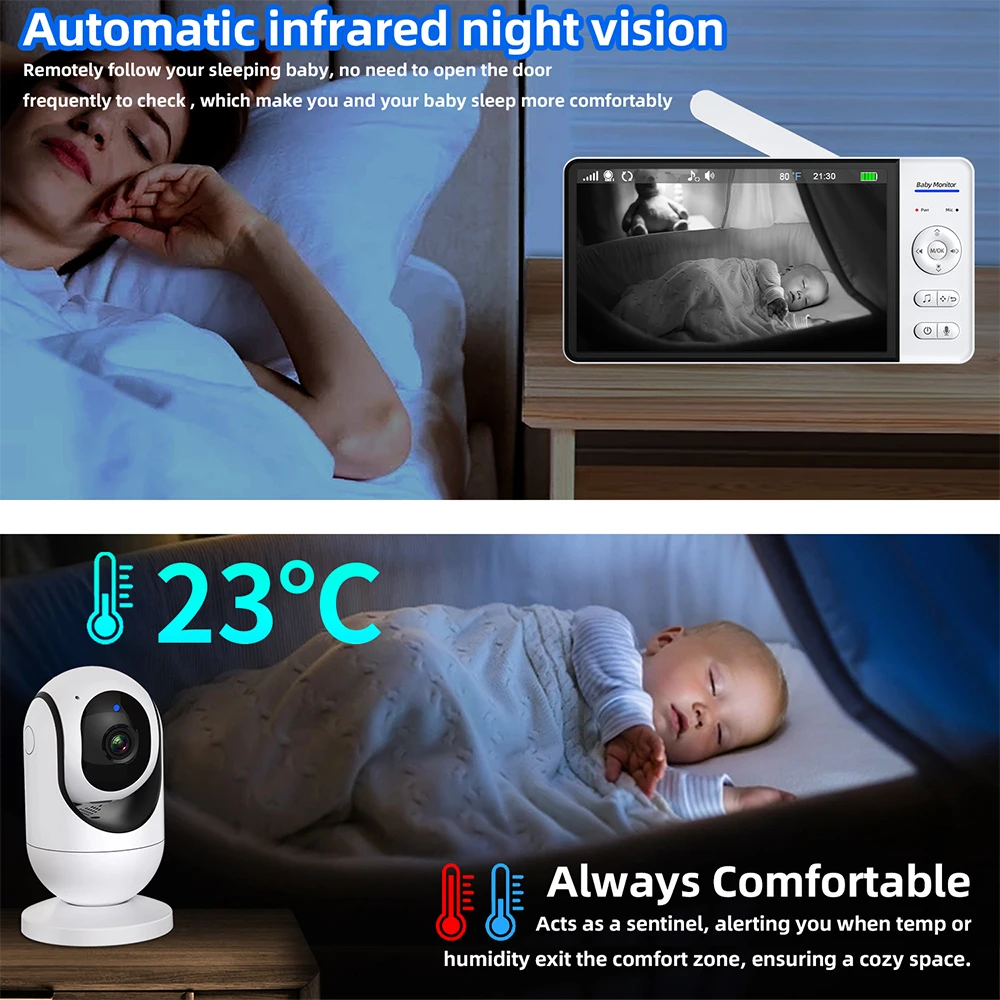 No WiFi 7 Inch Baby Monitor 2- - Home Cinema Wireless ulasan dan harga