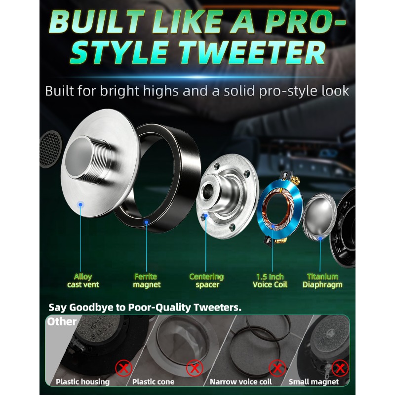 2 Pcs 3.75 Inch Titanium Tweet - Audio Home Cinema ulasan dan harga