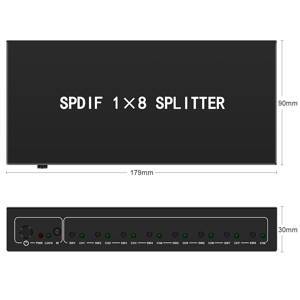 Optical Audio Splitter,1 in 8  - Audio Home Cinema ulasan dan harga