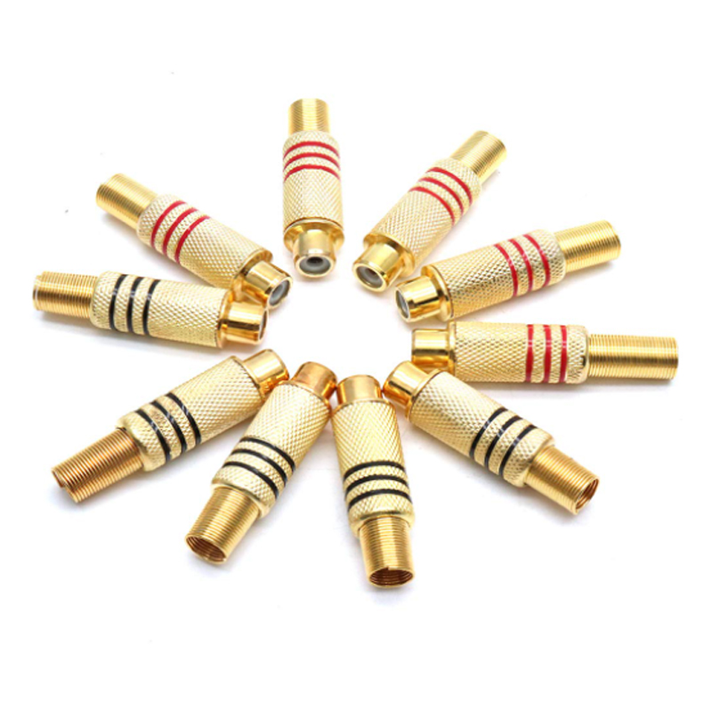 4PCS RCA Plug Gold Plated Sold - Audio Home Cinema ulasan dan harga